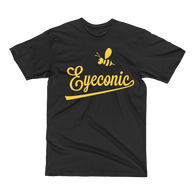 Black t-shirt with yellow Bee Eyeconic print