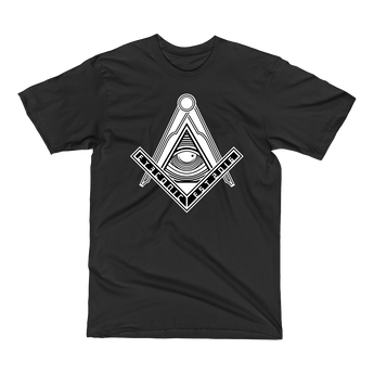Black t-shirt with Eyeconic Masonic print (Members only - ID Required)